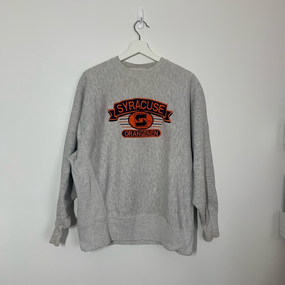Vintage Syracuse embroidered reverse weave style collegiate sweater